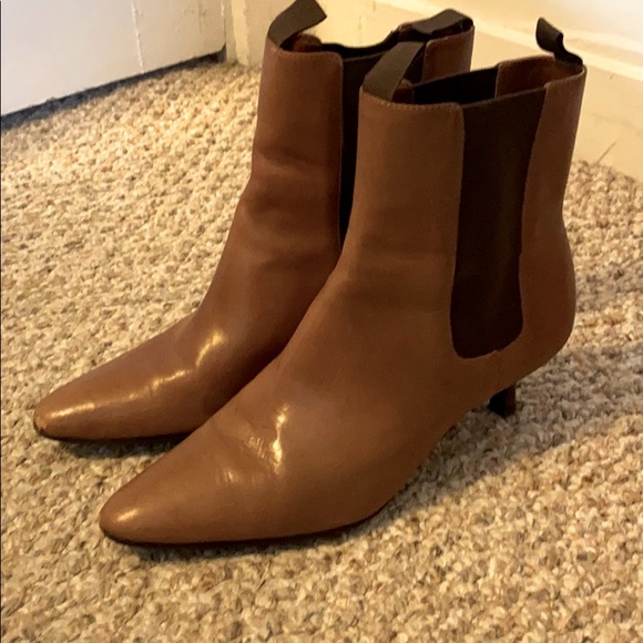RL Tan Leather Booties - Picture 1 of 6